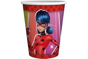 Party Factory `Miraculous´ 10 Pappbecher, 250ml, bunt, Einwegbecher, Partybecher für Kindergeburtstag oder Mottoparty