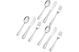 Kinderbesteck, HaWare 9-teiliges Edelstahl Poliertem Kinder Besteck Set, Kleinkind Löffel Gabel Messer Set, Geschenk zur Taufe oder Geburtstag, Ungiftig & Gesund, Spülmaschinenfest
