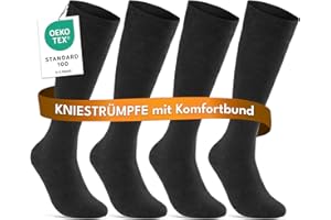 sockenkauf24 Knee Socks for Men and Women (4 or 8 Pairs) with Comfort Waistband Cotton