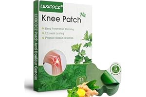 LEXICOCZ Patch Chauffant, 24PCS Patch Anti Douleur Genoux, Patch Antidouleur Chauffant aux Herbes Naturelles, Pour Douleurs Cou, Épaules, Articulations
