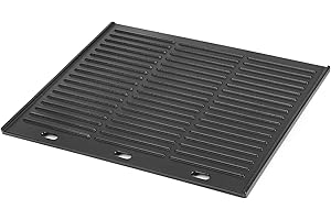 Onlyfire Piastra per Grill Universale in Ghisa, Piastra Reversibile, per BBQ, Griglia a Gas e Carbone, Utilizzo Su Fuoco Aperto e in Forno, 45.5 x 35 cm