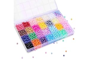 Ciusdkler 1680 Pcs Bracelet Making Kit,Jewellery Making Kit, 28 Colors Round Glass Beads for Bracelet Making, Imitative Jade Beads for Necklace Earrings Jewellery Making DIY Crafts