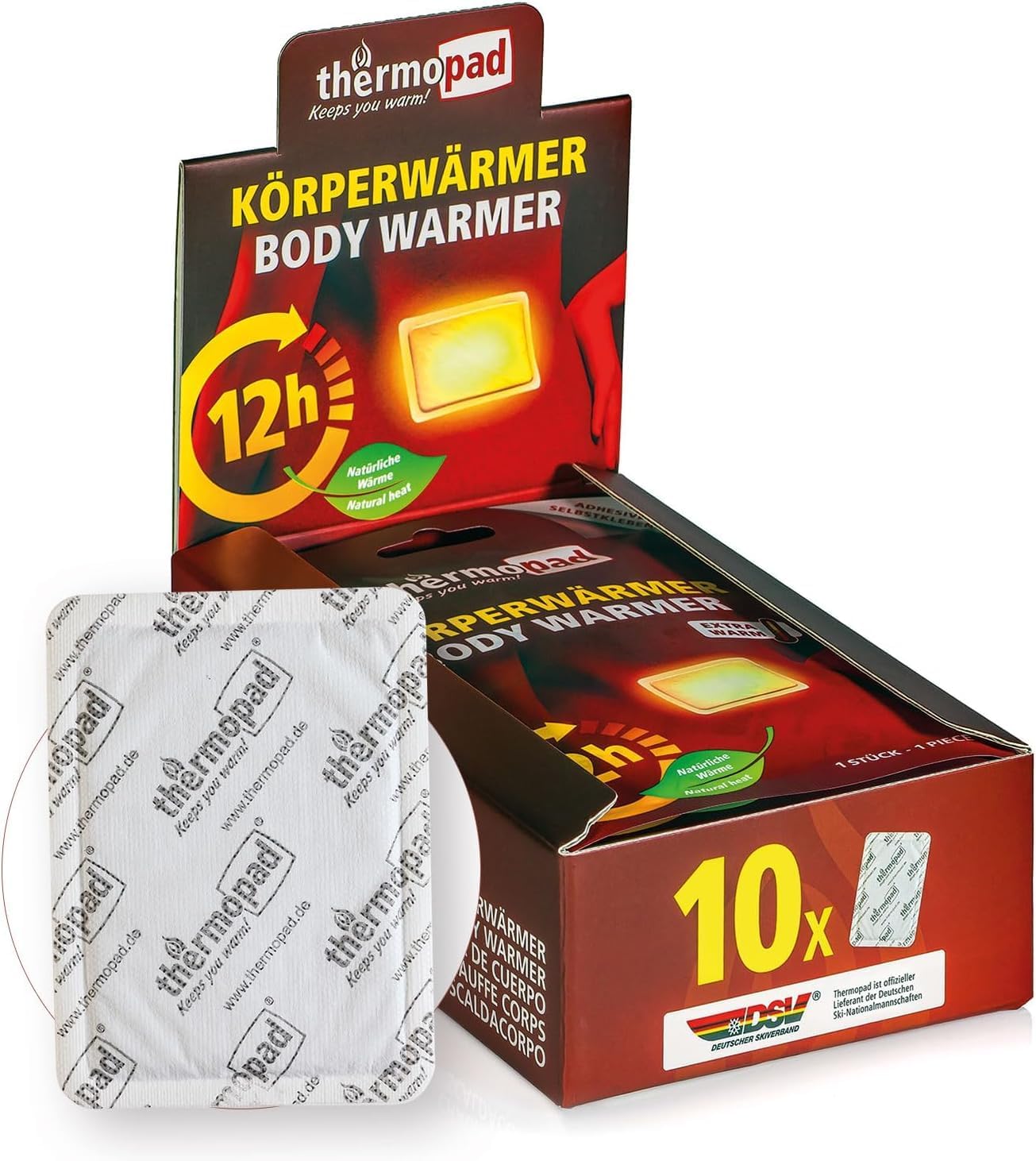 THERMOPAD Calentador de Espalda: 10 Piezas - 12 Horas de Calor - Activado por Aire - Uso inmediato