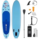 GOPLUS 305 x 76 x 15 cm SUP Paddelboard aufblasbares Surfboard Stand Up Paddel Board Set Surfbrett, mit Pumpe, Paddel und Ruc