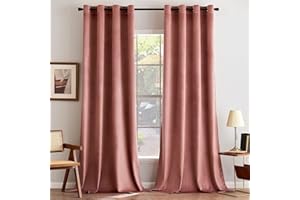 MIULEE Tende Velluto Rosa Antico per Interni Tenda Moderne, Eleganti Tenda per Camera da Letto Salotto e Soggiorno, 2 Pezzi Tende Oscuranti Termiche per Interni Velluto con Occhielli L 140 x A 280 CM