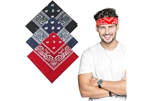 LZKHEH 3er Set Bandanas für Damen und Herren, Nickitücher als Kopftuch oder Halstuch, Unisex Bindetücher als Headwear, Haarschal in Paisley Muster