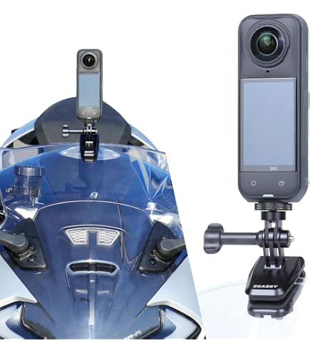 Support Clip Pare-Brise Moto Quick Release – Compatible GoPro Hero 12/11/10/9/8/7, Insta360, DJI Osmo Action – Fixation Solide Aluminium