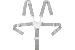 Homirty 5-Point Safety Belt, Multifunctional Child Safety Belt, Highchair Safety Belts, 5-Point Children's Safety Belts, Gauck High Chair Strap, Replacement Safety Belts for Prams, White