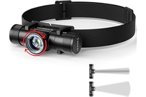 ‎CSTEBOKE Stirnlampe Led Wiederaufladbar Sofirn HS11 - Superhell 630 Lumen Zoombar Kopflampe Stirnlampe Aufladbar, Led Stirnlampen mit 5 Lichtmodi, Stirnleuchte für Laufen Joggen Camping Reparatur Notfälle usw