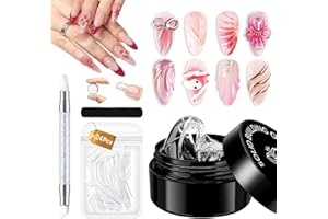 MODELONES Gel 3D Nail Art, Solid Builder Gel Colle à Ongles Multifonctionnel Sculpting, pour Rhinestone Glue 3d Ongle, Nail Extensions,Nail Tips, Charms Design DIY Salon 15G