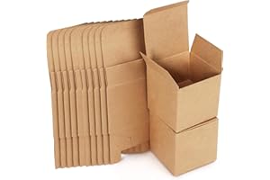 AGHOER 25 Stk Geschenkboxen Kraftpapier, 10 x 10 x 10 cm Karton Schachteln, Braun Pappschachteln mit Deckel, Geschenkbox Quadratisch für Geschenke, Party, Geburtstag, Hochzeit