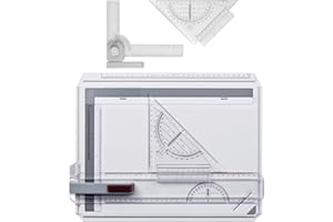 Kasadin Planche à Dessin DIN A4, Planches à Dessin Metric Professionnel Table à Dessin avec règle coulissante Triangle à Dessin Echelle T-Quart Angle réglable pour Étudiants, Ingénieurs, Architectes
