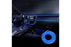 BILIVRY Car LED Interior Strip Light,EL Wire Automotive Car Interior Decoration with 6mm Sewing Edge,Car Accessories with USB Atmosphere Lights Interior Car Lights (Blue)
