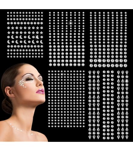1016 Stück Selbstklebende Haar-Edelsteine & Perlen – In 7 Größen (3–12 Mm), Für Make-up, Nagelkunst, DIY & Basteln