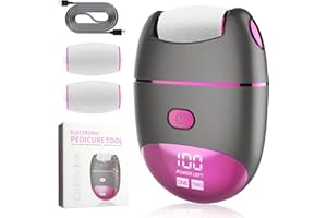 FACAIO Pedicure Elettrico, Lime per la Cura Dei Piedi, Rimuovi Calli Piedi Elettrico Lime per la cura dei piedi Calli Piedi Rimozione, Impermeabile IPX7, con 3 Rulli, 2 Velocità Regolabili