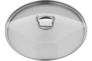 WMF kastrulllock 24 cm, glaslock med fyrkantigt metallhandtag, lock för kastruller och stekpannor, värmebeständigt glas, disk