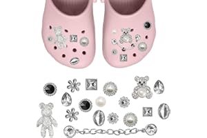 YOURKAY 18 Pezzi Strass per Scarpe, Accessori Crocs, Scarpe Fiore Scarpe Fibbia Foro Accessori Pantofole Accessori, Universale Bottoni Fai da te Modello Carino Rimovibile Auto-Assemblaggio