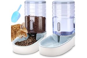 MEIJEEGU Meipire Pets - Alimentatore automatico da 3,8 l, set di mangiatoia e dispenser per acqua per cani piccoli e grandi, gatti e animali domestici, Evelina