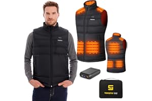 Toastiv Gilet Riscaldato, Gilet Riscaldato Uomo con Batteria Inclusa 7.4V da 16000mAh, Gilet Riscaldato con 8 zone di Riscaldamento, Giacca Riscaldante Regolabile, Gilet Riscaldato per All'aperto