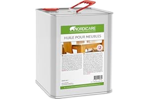 Nordicare huile bois pour meubles [2,5L] protection meuble pour le nettoyage régulier du bois I basé sur huile de lin pour bois I protection bois