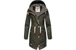Navahoo Damska kurtka przejściowa, płaszcz przeciwdeszczowy, wodoszczelna, długa, z kapturem, Tropical Stormoo XS-3XL