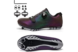 MEIJU Zapatilla de Ciclismo Hombre Mujer, Mateju Zapatos Bicicleta de Montaña Carretera Exterior MTB Compatibles con SPD Lock System, Unisex Adulto Ciclismo Bicicleta Estatica Interior