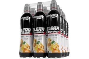 ‎BEST BODY NUTRITION Best Body Nutrition Clear Water Whey Drink R2D – Trinkfertiges Clear – 12 x 500ml – 20g Protein pro Flasche – Fettfrei, Zuckerfrei – Exotic