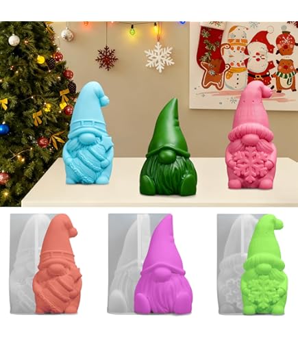 Moules En Silicone De Noël - Forme Lutin 3D Pour Bougies, Savon, Chocolat