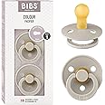 BIBS Colour Soother 2-Pack, BPA Free Dummy Pacifier, Round Nipple. Natural Rubber Latex, Made in Denmark, Size 1 (0-6 Months), Sand