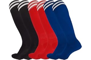 Fadcaer 3 Paia Calzettoni Calcio Bbambino Calze Calcio Antiscivolo Unisex Calze Sportive Calze Allenamento per Ragazzi e Ragazze 5-12 Anni per i Calzini da Allenamento per La Corsa Quotidiana