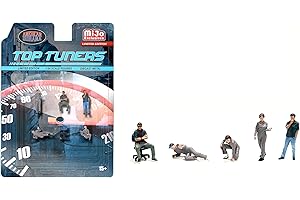 American Diorama Top Tuners - 6 Piece Diecast Figure Set Limited Edition for 1/64 Scale Models AD-2412MJ