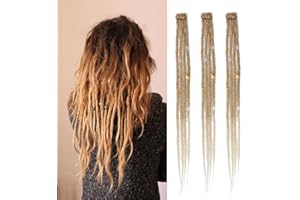 ‎DSOAR Dsoar Dünne Dreadlock Erweiterungen 20 Zoll Clip In Dreads Handgemachte Dreads 3Pcs Crochet Loc Erweiterungen(27/613#)