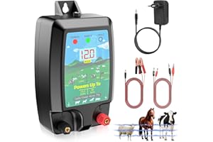 LSXHQ 10KM Recinto Elettrico per Animali, Potente Elettrificatore per Recinzione Elettrica da 2 J con display LCD, Recinzione Elettrica Impermeabile IP44 ad Alta Potenza per Fattoria, Giardino, Pascolo