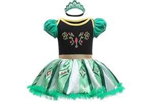 FMYFWY Costume Carnevale per Neonata Vestito da Principessa Pagliaccetto per Bimba Bambina Body Festa Compleanno Halloween Cosplay Natale Abiti con Archetto