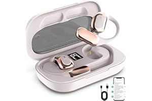 DNOYEVVS Ai kopfhörer übersetzer,AI Übersetzer kopfhörer,Übersetzungsgerät,3 in 1 Sprachübersetzer Kopfhörer Kabellos, 144 Sprachen Hängendes Ohr Translation Earbuds,Übersetzer Bluetooth-Ohrhörer(Rosa)