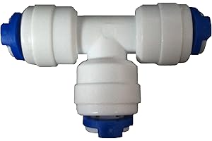 THE WATER FILTER MEN Push Fit T-Stück für 0,63 cm Schläuche am Umkehrosmose-System oder Kühlschrankfilter