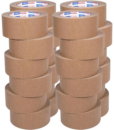 Verstärktes Wasseraktiviertes Packband – 7,2 Cm X 137 M, Gummiert & Reißfest | Für Umzug, Versand & Robuste Kartons | Braunes Kraftpapier