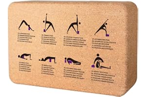 ABCORPHIC Yogaklotz, 22 x 14 x 14 cm, Aus Naturkork, rutschfest och leicht zu greifen, perfekt för yoga, 1260 g
