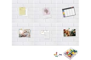 Yoillione Pin Board Felt Board Tiles Self Adhesive Notice Board for Home decor and Office, Square White Bulletin Board Sticky DIY Memo Boards, Soundproof Acoustic Panels for Noise Reduction