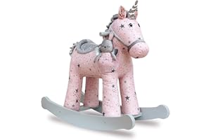 Little Bird Told Me - Celeste & Fae Rocking Unicorn Toy, Ride On Unicorn for 1 Year Olds and Toddlers, Soft Unicorn Toy with Wooden Rockers, Sensory Fabrics for little Girls & Boys