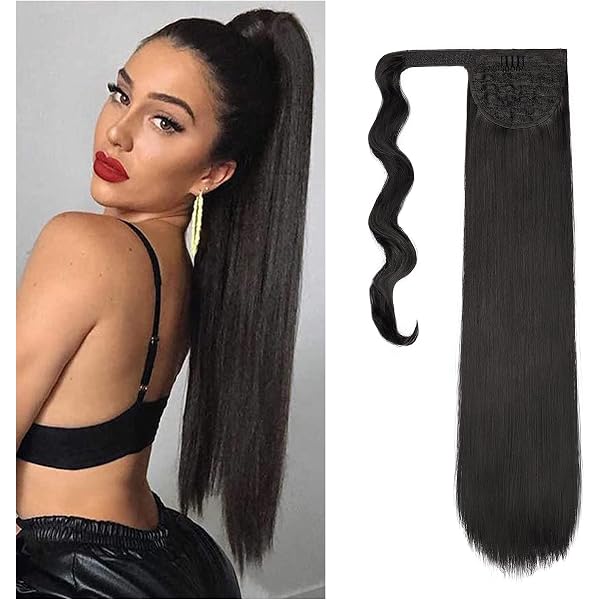 Pferdeschwanz-Extension Mit Clip – 76 Cm Lang, Gewellt, Aus Weichem Kunsthaar (schwarz)