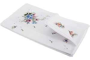 UNIVERSAL TEXTILES Womens/Ladies Floral Cotton Rich Handkerchiefs (Pack Of 8)