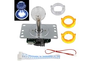 SJ@JX Arcade LED Joystick SANWA Style Fight Game Joystick LED Stick Retro Joy Circular Octagonal Limiter for Retro Pie Raspberry Pi MAME JAMMA
