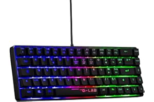 The G-Lab Keyz Hydrogen, teclado Gamer 60%, teclado semimecánico con cable Azerty, retroiluminación multicolor- Mini teclado para jugador silencioso, formato compacto TKL- Pc/ps4/Ps5/xbox - Nuevo 2023
