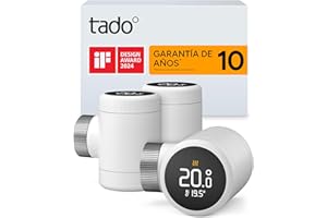 tado° Termostato de radiador inteligente X: Pack Trío, aplicación y altavoz inteligente (Alexa, Siri, Google Assistant), ahorra energía, instalación sencilla