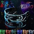 BIGTHREE LED Light Up Glasses, Cyberpunk Luminous Neon Glasses, Rechargeable Party Visor Glasses for Cosplay, Fancy Dress Costume Funny Shine Glasses Festival Outfits, 7 Colors 4 Modes