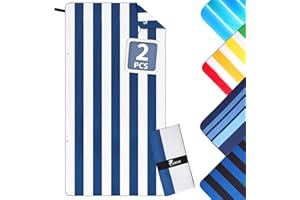 Jokisa Set of 2 Microfibre Beach Towels, XXL 90 x 180 cm, Microfibre Towels, Compact and Sandproof, Lightweight and Quick-Drying Gym Towel for the Beach, Gym, Travel