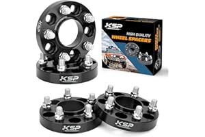 KSP PERFORMANCE KSP 5X4.5 Wheel Spacers for Mustang Explorer, 1 inch 5x114.3mm Tire Spacers Adapters 25mm Thick 70.5mm Hub Bore with M14x1.5 Thread Pitch Fit for 2015-2024 Ford Mustang GT500 GT350 Mach 1 Black 4PCS