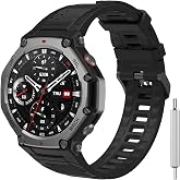 CHULN Strap Compatible with Amazfit T-Rex 3, Sports Waterproof and Breathable Soft Silicone Replacement Bracelet for Amazfit