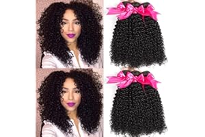 ROMFACE brésilien cheveux crepus bouclés cheveux 12 14 16 Pouces brésiliens tissage bresilien boucle meche bresilienne tissage bouclee naturelle 300g/pc